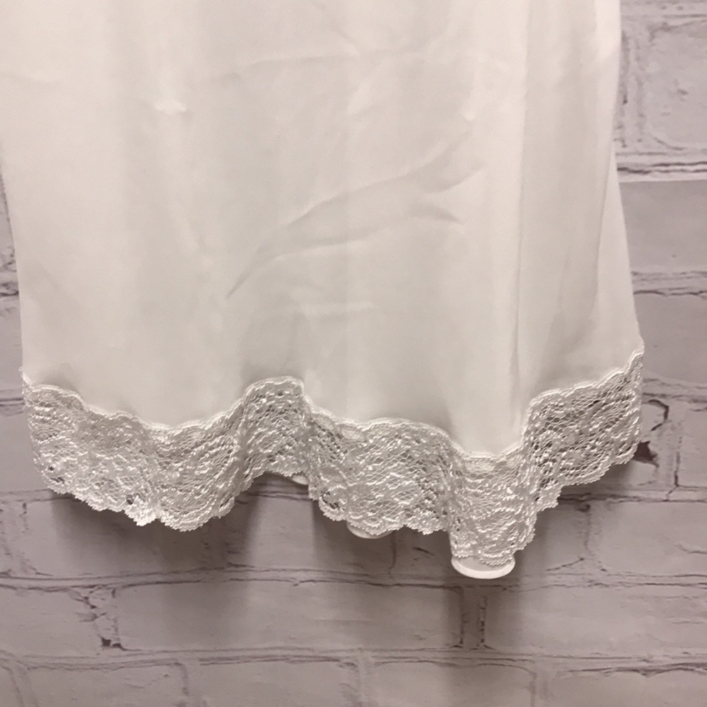 Vintage SLIP Dress Shear w Lace off White by Dentelle Size M - Picture 2 of 15